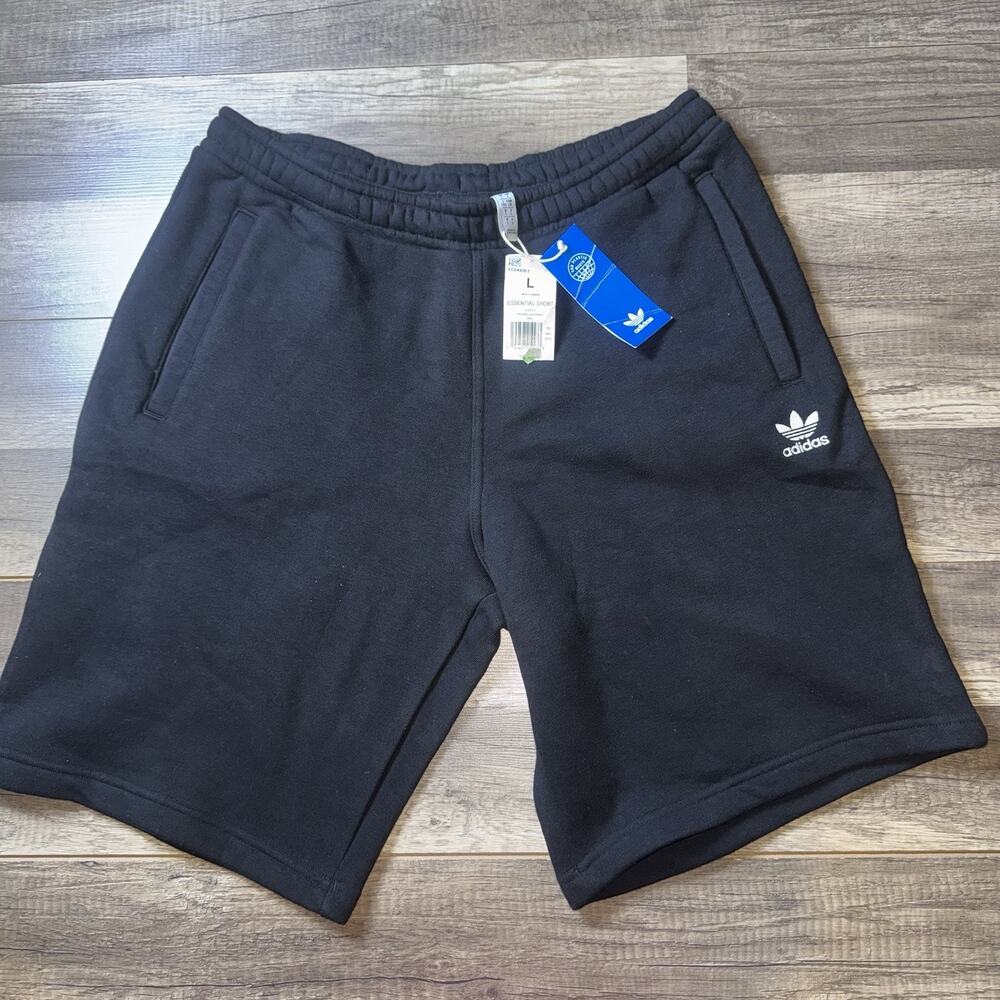 Adidas Originals Essential Shorts Black Men’s Large L Trefoil Logo NWT H34681